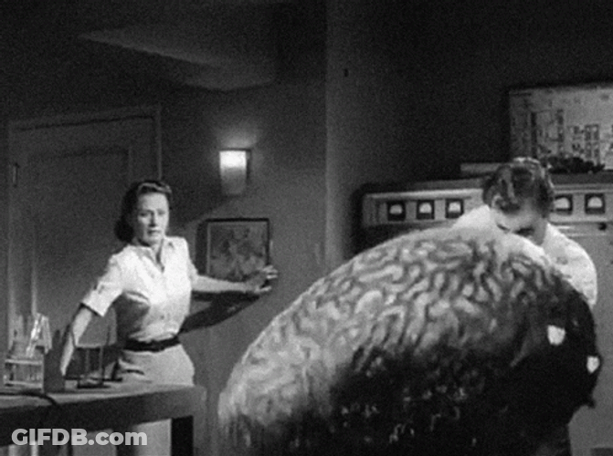 Man Beating Up Overthinking Brain Funny GIF
