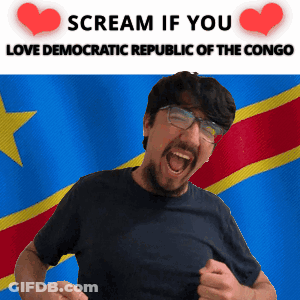 Man Before Flag Saying Scream If You Love Democratic Republic Of The Congo GIF