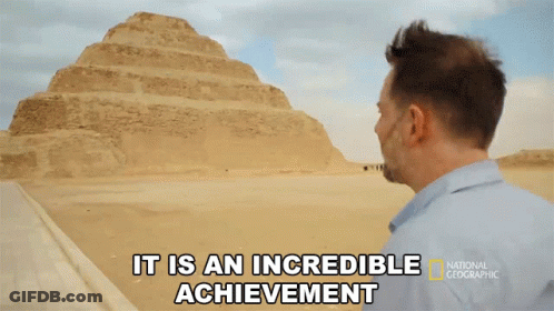 Man Before Pyramid It Is An Incredible Achievement GIF