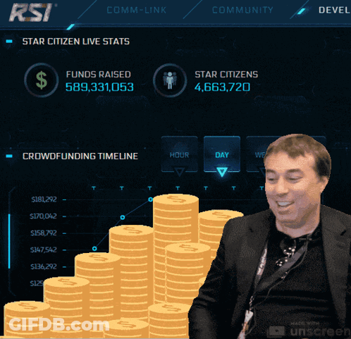 Man Before Star Citizen Live Stats Gold Coins GIF