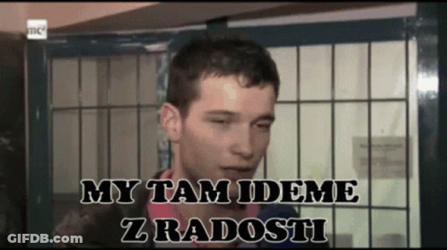 Man Behind Bars With My Tam Ideme Z Radosti GIF