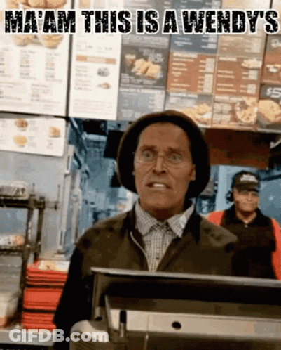 Man Behind Counter At Wendy's GIF