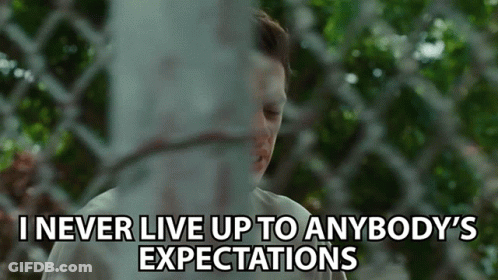 Man Behind Fence With Expectations Quote GIF