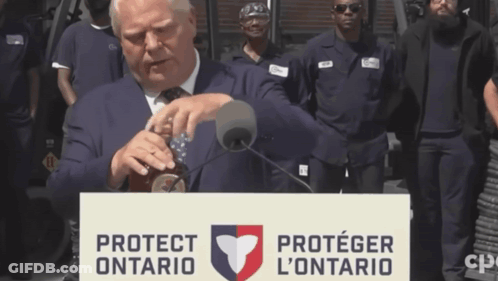 Man Behind Podium Protect Ontario GIF