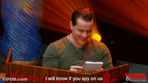 Man Behind Podium Saying Dungeons & Dragons Adventures GIF
