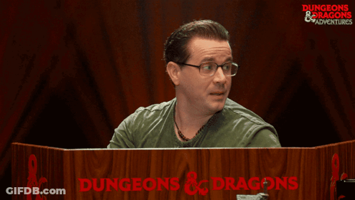 Man Behind Podium Saying Dungeons & Dragons GIF