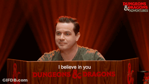 Man Behind Podium Saying Dungeons & Dragons GIF