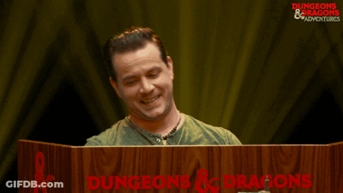 Man Behind Podium Saying Dungeons & Dragons GIF
