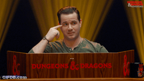 Man Behind Podium Saying Dungeons & Dragons GIF