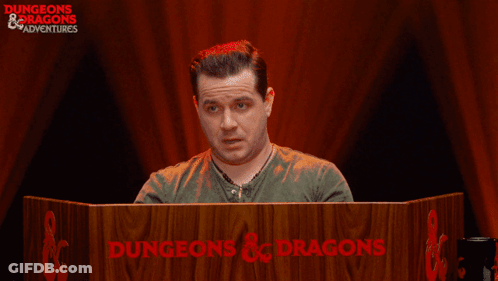 Man Behind Podium Saying Dungeons & Dragons GIF