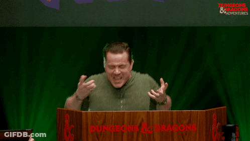 Man Behind Podium Saying Dungeons & Dragons GIF