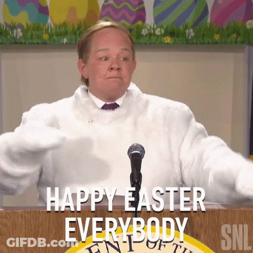Man Behind Podium Saying Happy Easter Everybody GIF