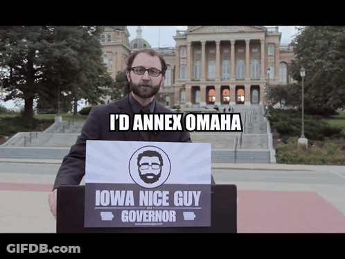 Man Behind Podium Saying Iowa Nice Guy Governor GIF