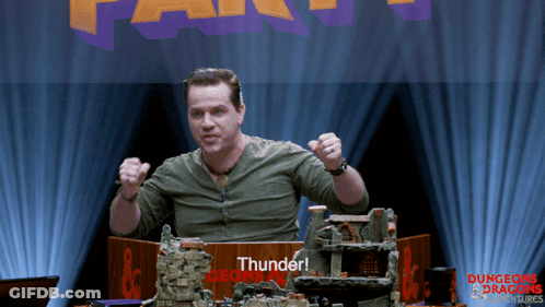 Man Behind Podium Saying Thunder GIF