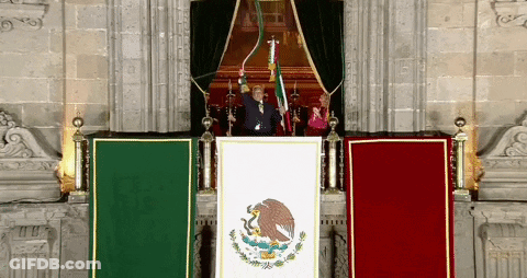 Man Behind Podium With Mexican Flag GIF