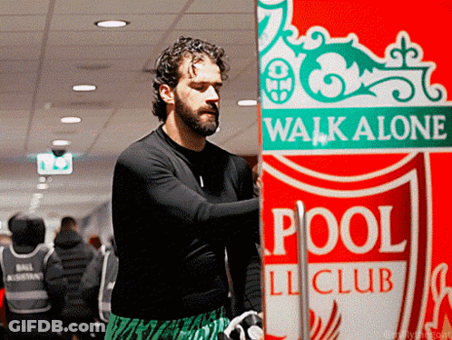 Man Behind Walk Alone Sign GIF