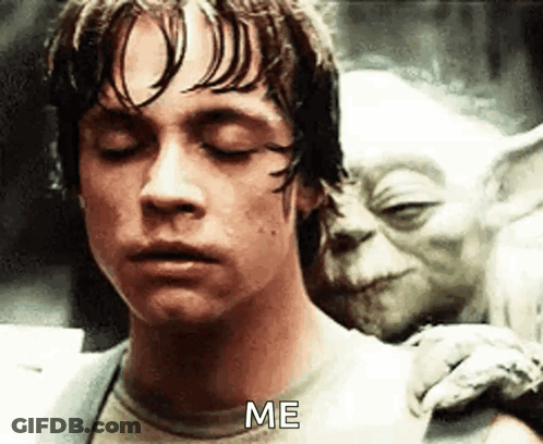 Man Being Comforted By Yoda GIF
