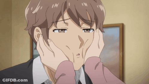 Man Being Kissed By Woman In Pink Shirt GIF