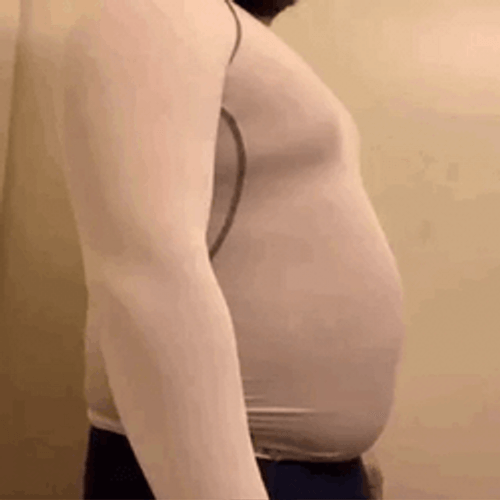 Man Belly Inflation Stop Motion GIF