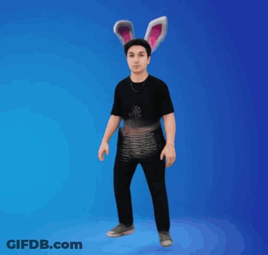 Man Black Bunny Dancing GIF