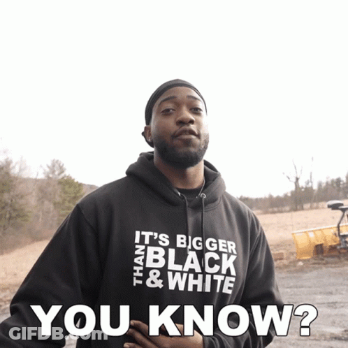 Man Black Hoodie It's Bigger Than Black And White GIF