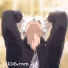 Man Black Jacket Lying Couch Arms Outstretched GIF