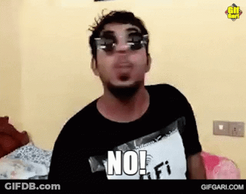 Man Black Shirt Sunglasses Funny Face Saying No GIF