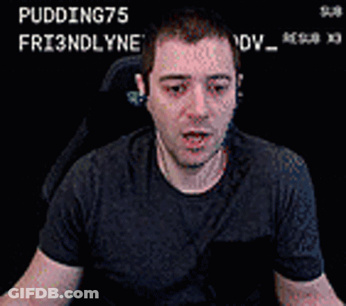 Man Black Shirt With Screen Text Pudding75 Fri3ndlynet GIF