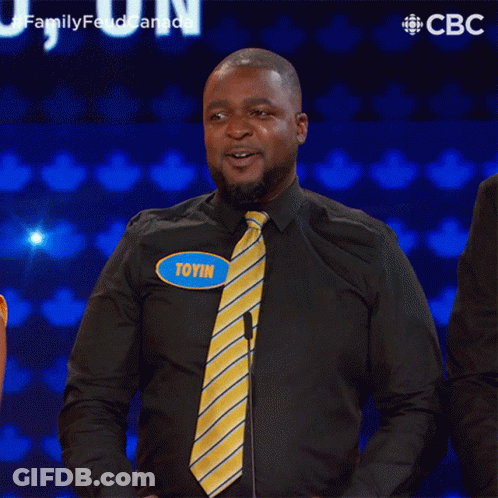 Man Black Shirt Yellow Tie Potin Name Tag GIF