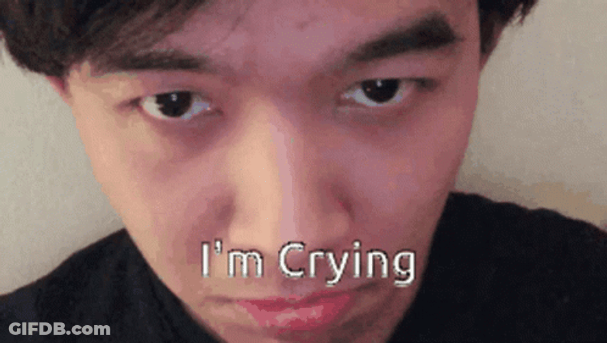 Man Blinking Hard For Fake Cry GIF