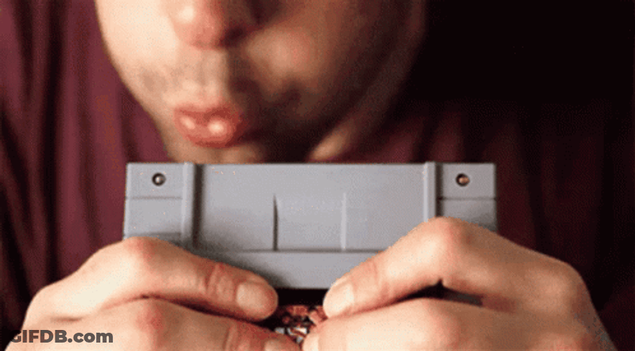 Man Blow His Nintendo Game GIF