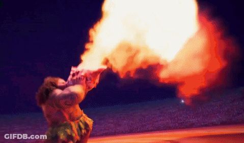 Man Blowing Fire GIF