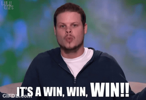 Man Blowing Kiss Saying It's A Win Win Win GIF