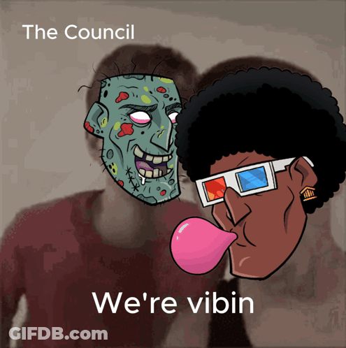 Man Blowing Pink Bubble Saying We're Vibin GIF