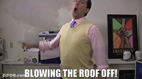 Man Blowing Roof Off In Front Of Diversity Poster GIF