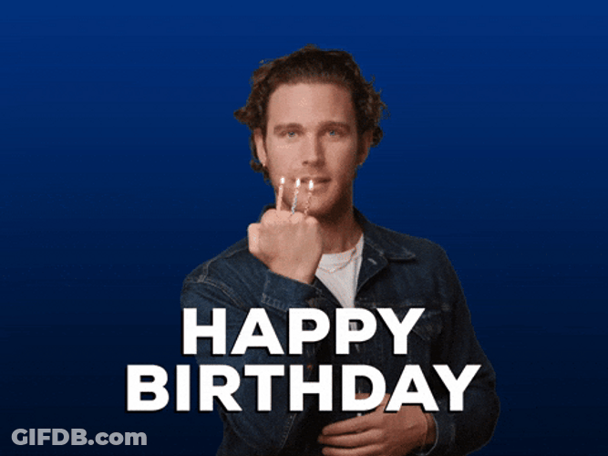 Man Blowing Three Birthday Candles GIF