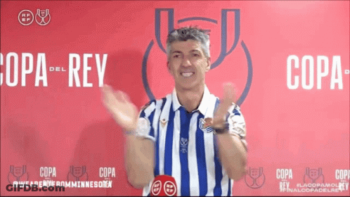 Man Blue And White Striped Shirt Copa Red GIF