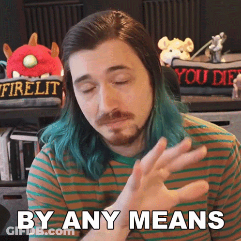 Man Blue Hair Beard Says By Any Means GIF