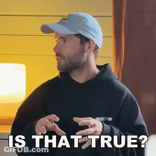 Man Blue Hat Black Hoodie Is That True GIF