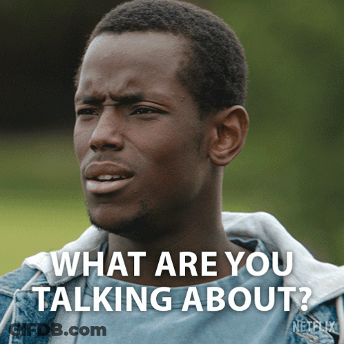 Man Blue Shirt Asked What He's Talking About GIF