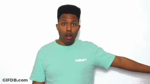 Man Blue Shirt Eating Popcorn Red-White Striped Container GIF