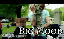 Man Blue Shirt Motorcycle Big Mood GIF