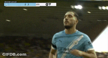 Man Blue Shirt Running Premier League Man City Goal Scoreboard GIF