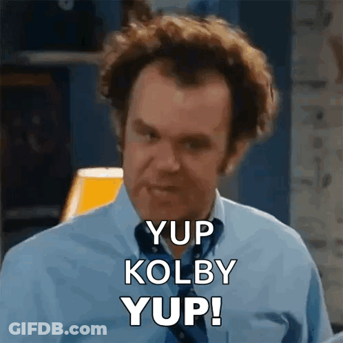 Man Blue Shirt Tie Says Yup Kolby Yup GIF