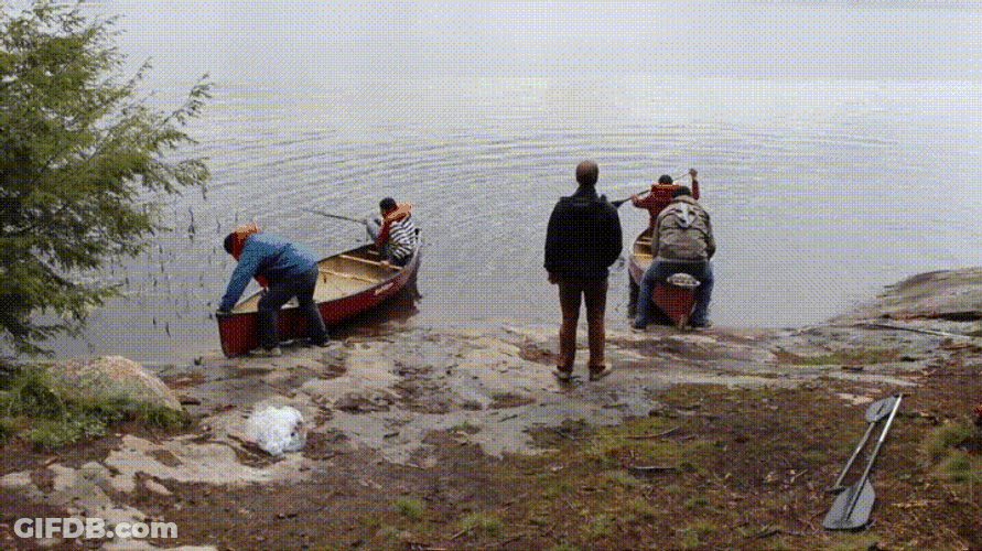 Man Boat Flipped GIF