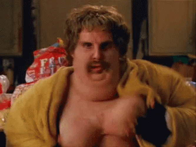 Man Boobs Funny Knock GIF
