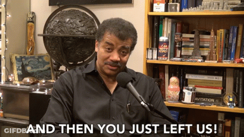 Man Bookshelf Saying Then You Just Left Us GIF