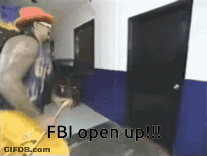 Man Breaking Down Door Fbi Open Up GIF