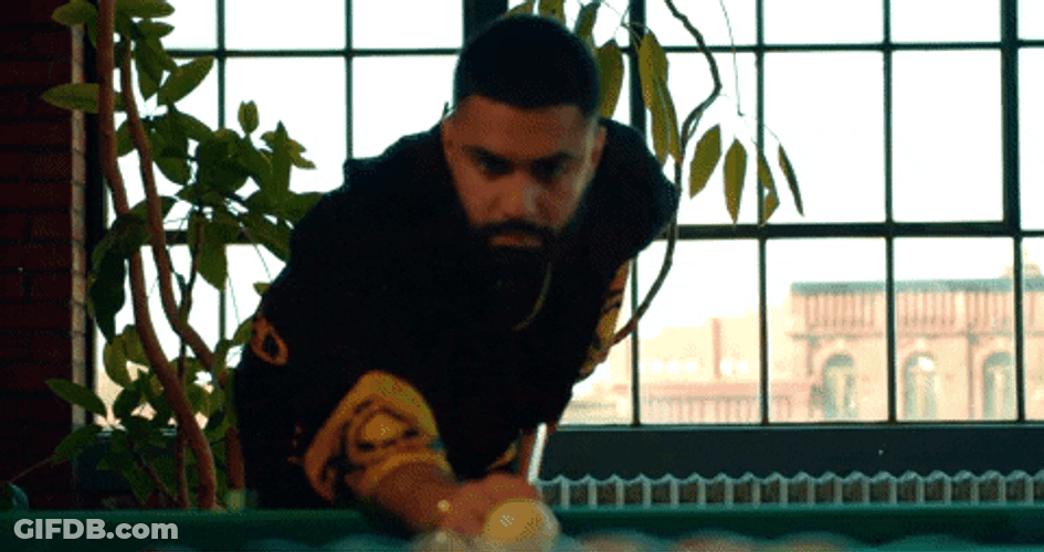 Man Breaking The Billiards Balls GIF