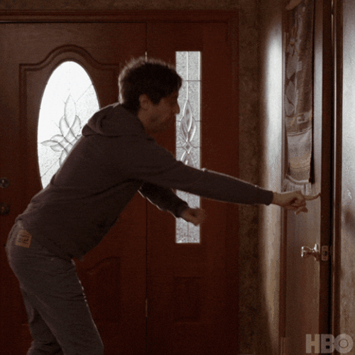 Man Breaking The Door By His Body GIF